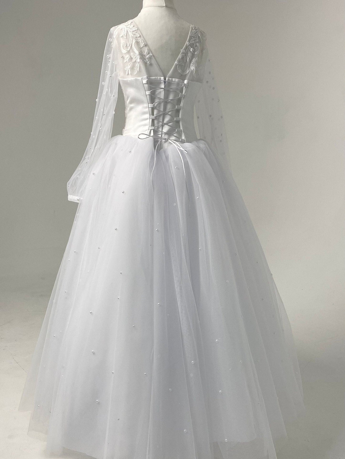 White lace First communion & Baptism dress, flower girl dress, wedding guest dress, Bridesmaids dress, holy communion gown, mini bride dress