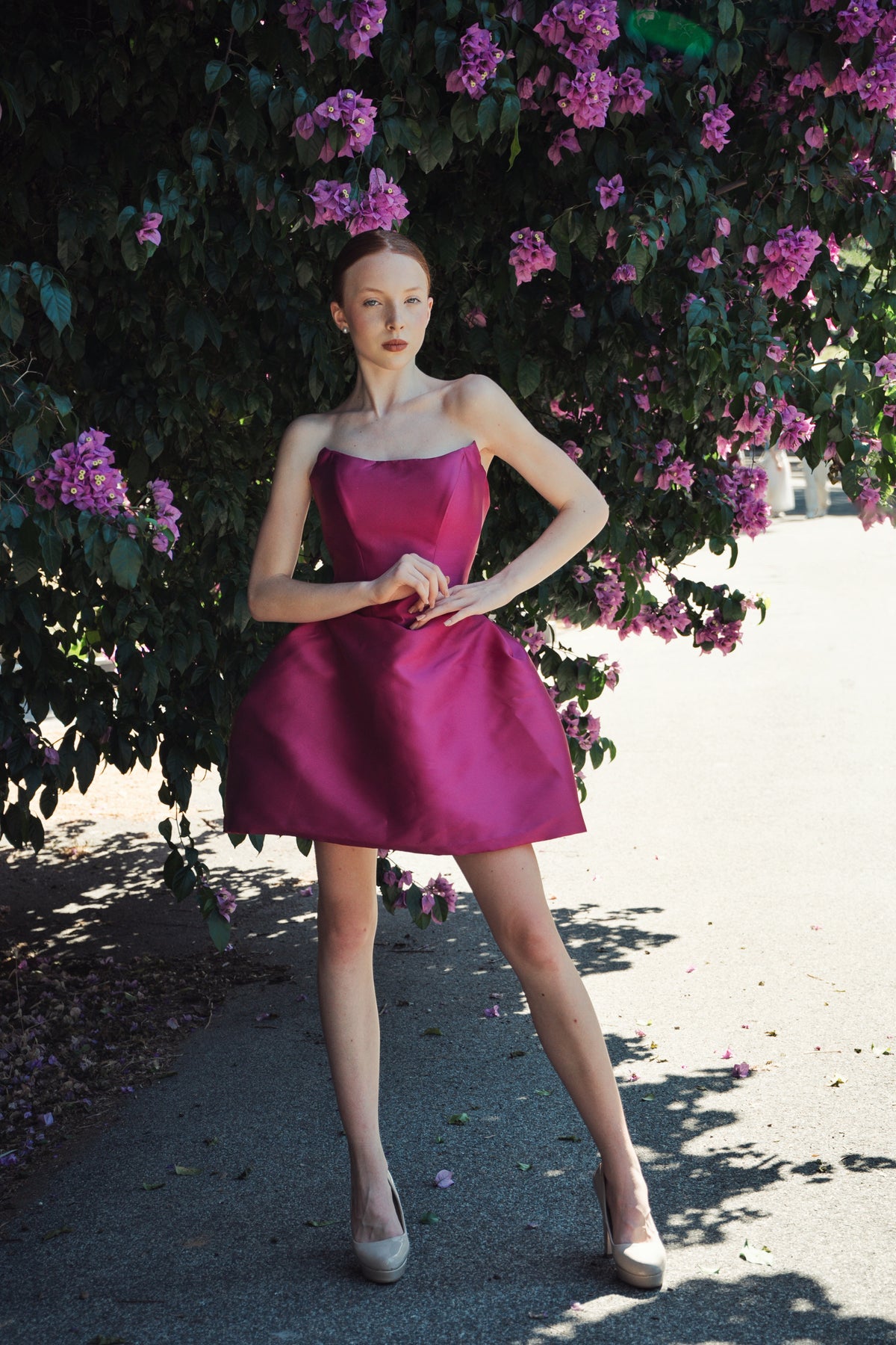 Purple Cocktail Gown, Prom Dress, Wedding guest Dress, Pageant Interview Dress