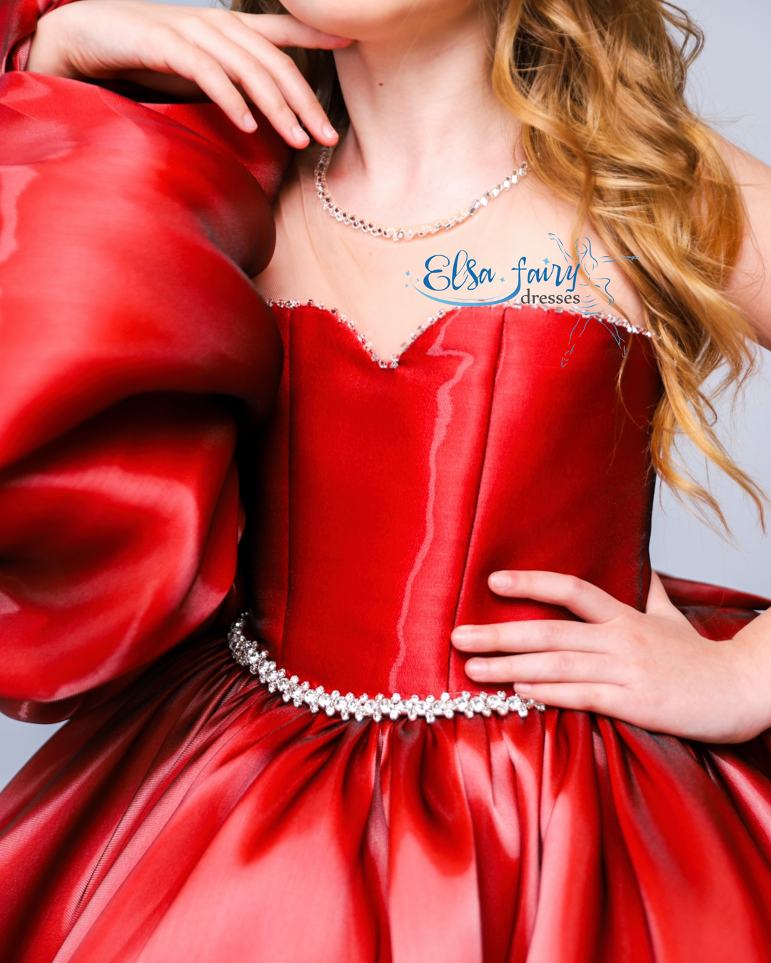 Red Cocktail Birthday Girl Dress, Fun fashion pageant dress, interview pageant gown, Flower Girl Dress, Wedding guest Dress, Toddler Dress, junior bridesmaid gown