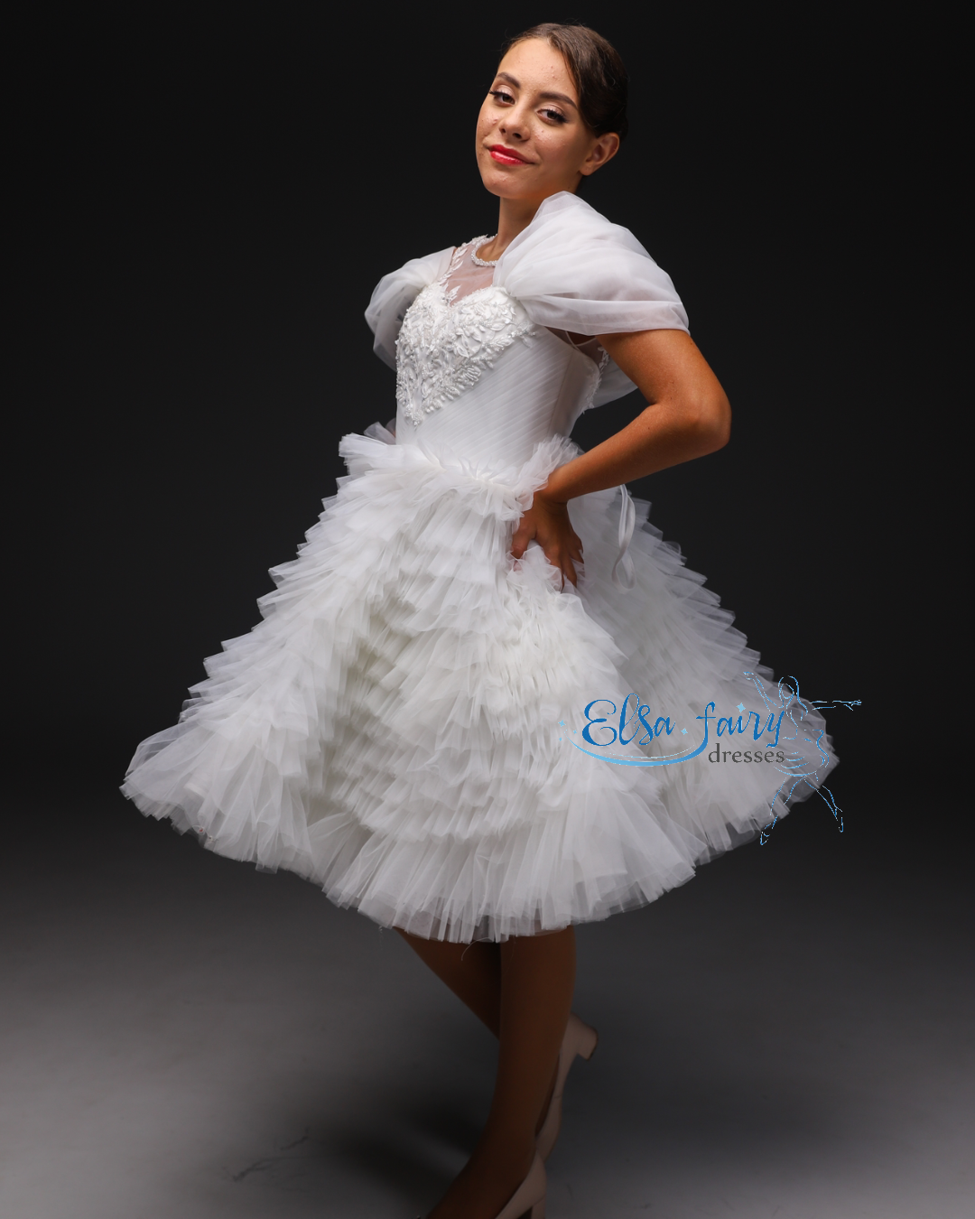 White Couture Birthday Girl Dress, Flower Girl Dress, Wedding guest Dress, Toddler Dress, junior bridesmaid gown