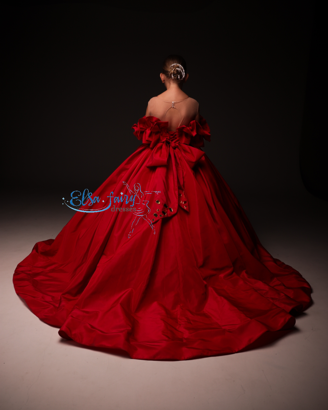 Red Gala evening gown, Pageant ball gown, Birthday Girl Dress, Flower Girl Dress, Wedding guest Dress, Girl Birthday Dress, junior bridesmaid gown