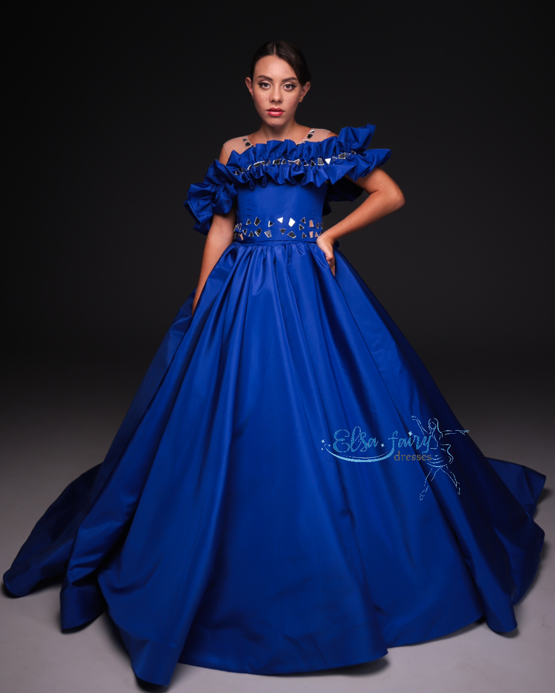 Royal Blue Gala evening gown, Pageant ball gown, Flower Girl Dress, Wedding guest Dress, Girl Birthday Dress, junior bridesmaid gown