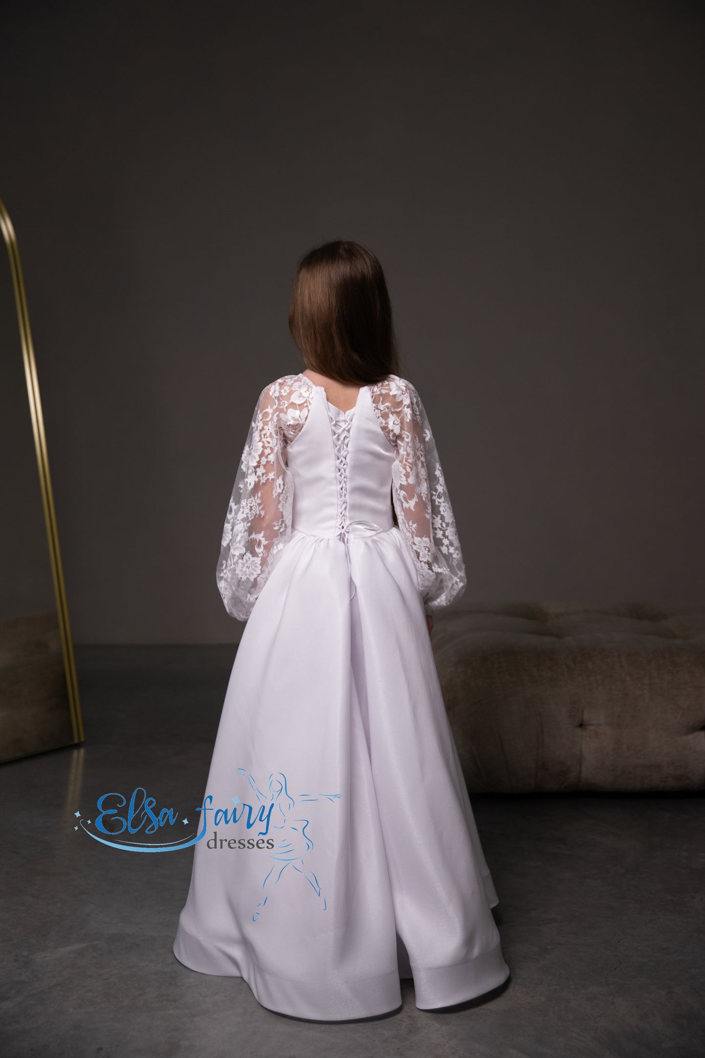 White First Communion & Baptism dress, Flower Girl Dress, wedding guest dress, formal wear, special occasion gown, Junior Bridesmaid dress