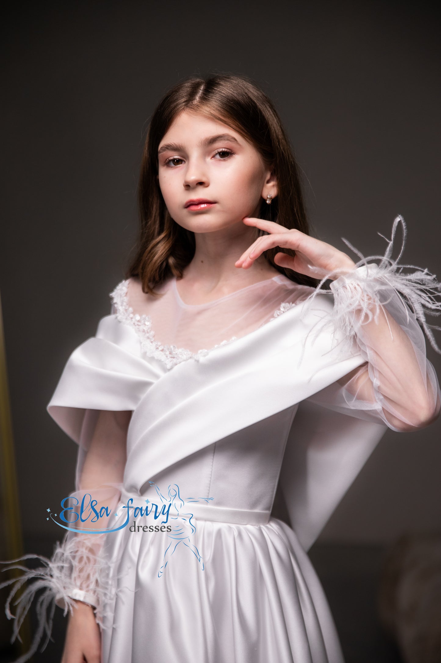 White First Communion & Baptism dress, Flower Girl Dress, wedding guest dress, formal wear, special occasion gown, Junior Bridesmaid dress