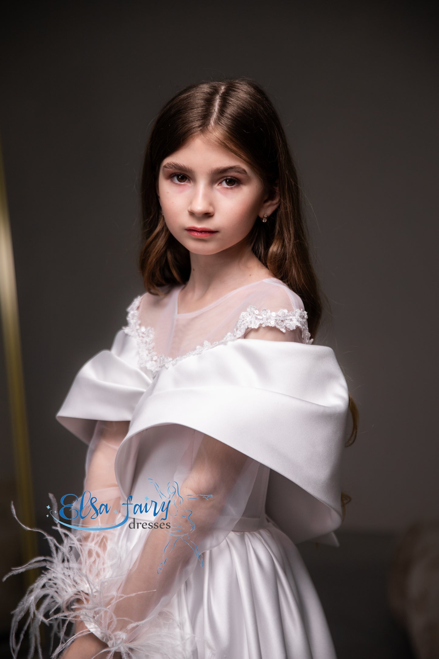 White First Communion & Baptism dress, Flower Girl Dress, wedding guest dress, formal wear, special occasion gown, Junior Bridesmaid dress