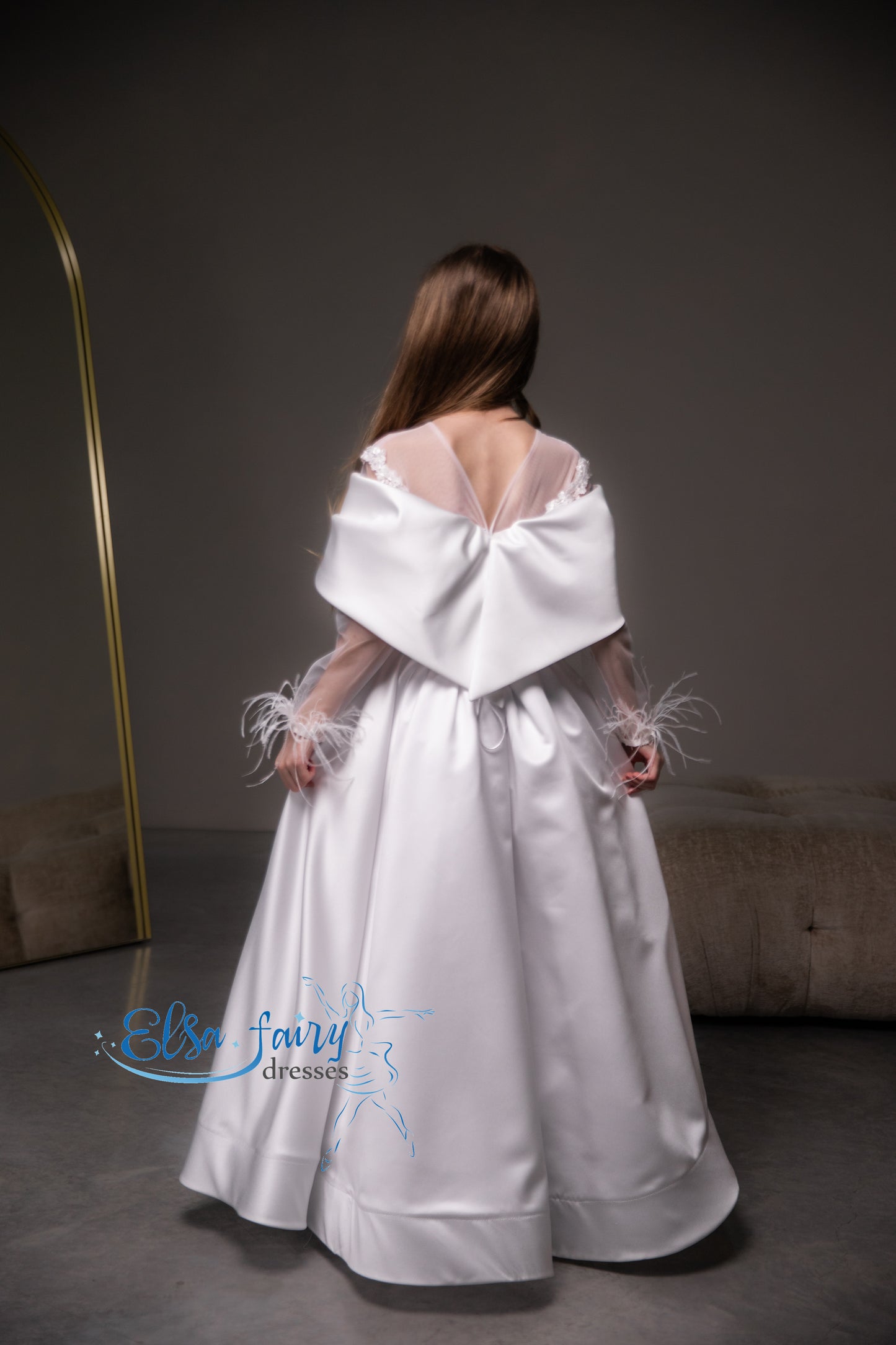 White First Communion & Baptism dress, Flower Girl Dress, wedding guest dress, formal wear, special occasion gown, Junior Bridesmaid dress
