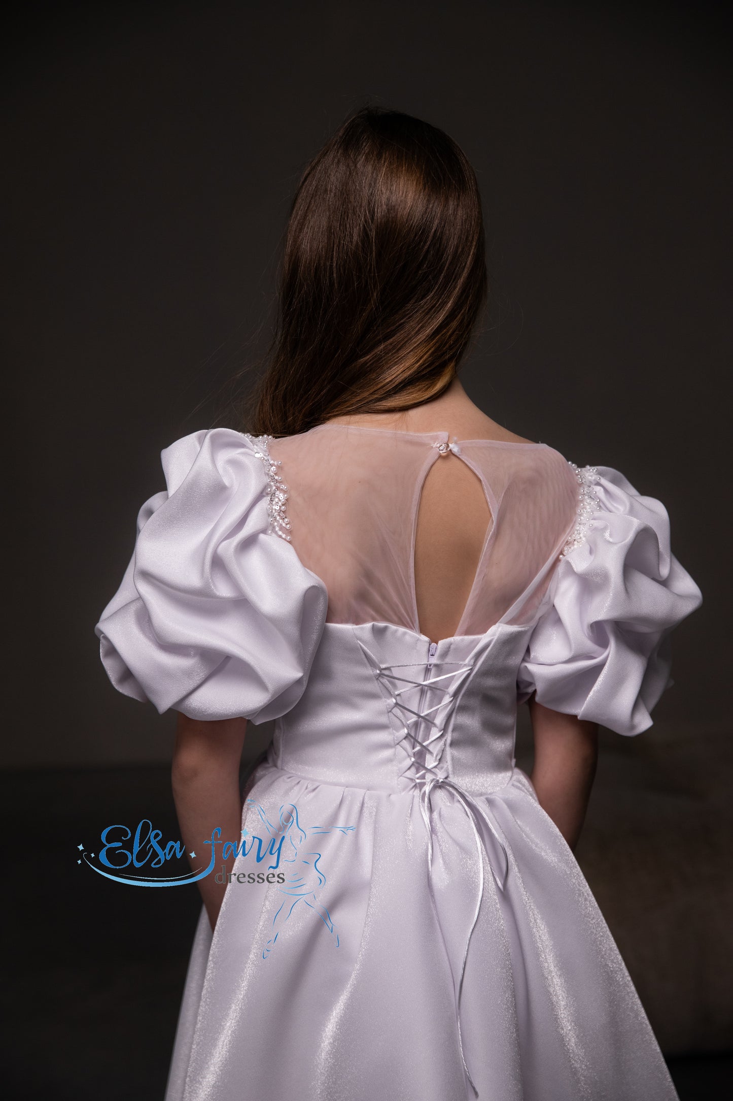 White First Communion & Baptism dress, Flower Girl Dress, wedding guest dress, formal wear, special occasion gown, Junior Bridesmaid dress