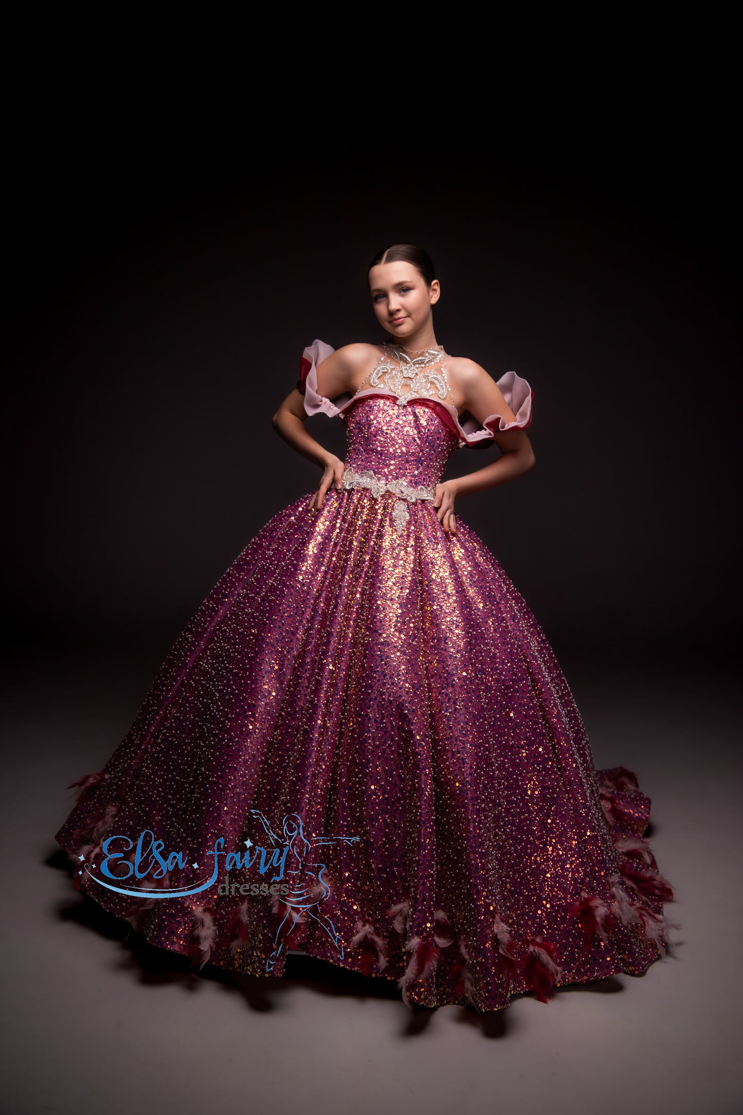 Purple Gala evening gown, Pageant ball gown, Birthday Girl Dress, Wedding Guest Dress