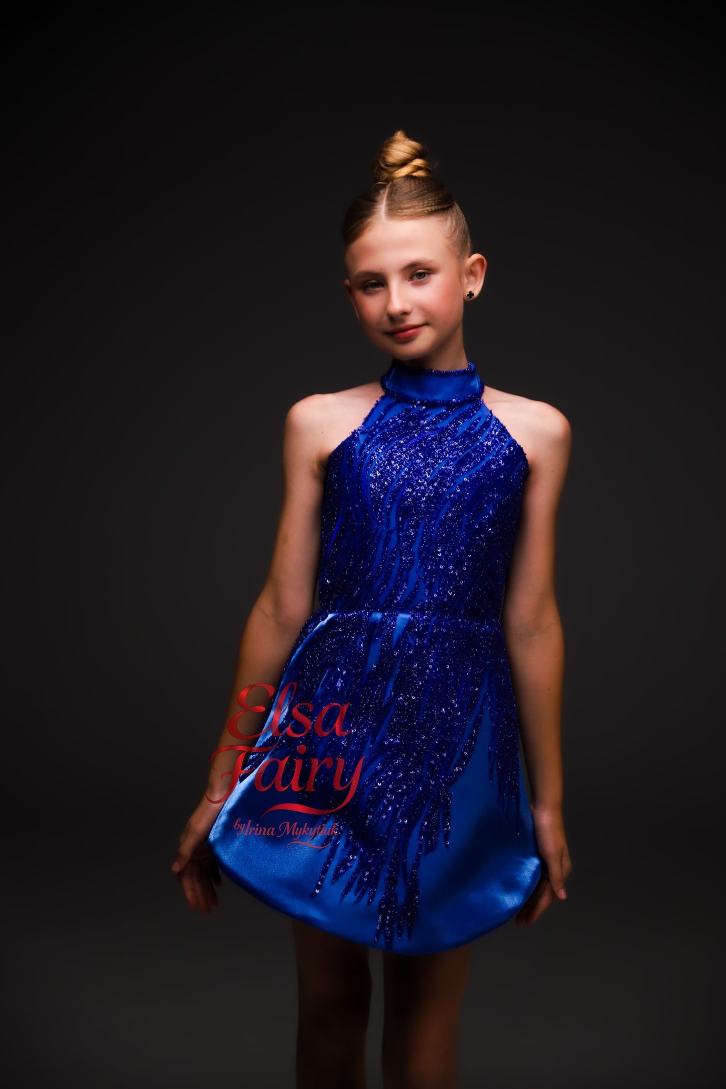Royal Blue couture cocktail dress, Pageant interview dress, Birthday Girl Dress, Flower Girl Dress, Wedding guest Dress