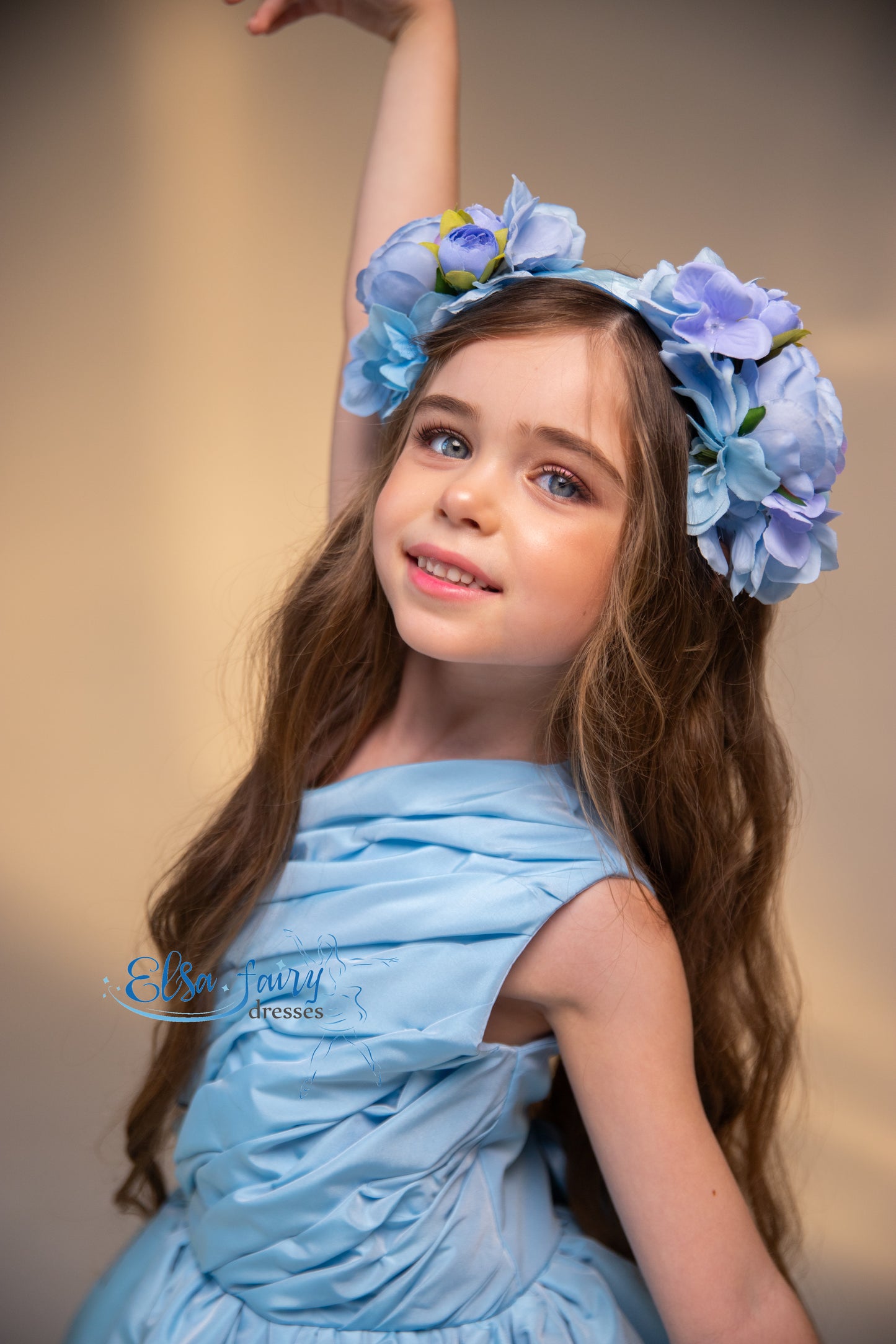 Blue Flower Girl Dress, Birthday Girl Dress, Wedding guest Dress, Toddler Dress, Junior bridesmaid dress, 1st birthday Baby frock
