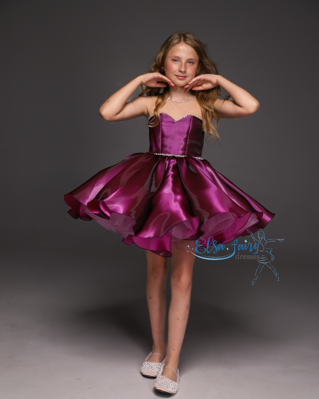 Purple Cocktail Birthday Girl Dress, Fun fashion pageant dress, interview pageant gown, Flower Girl Dress, Wedding guest Dress, Toddler Dress, junior bridesmaid gown