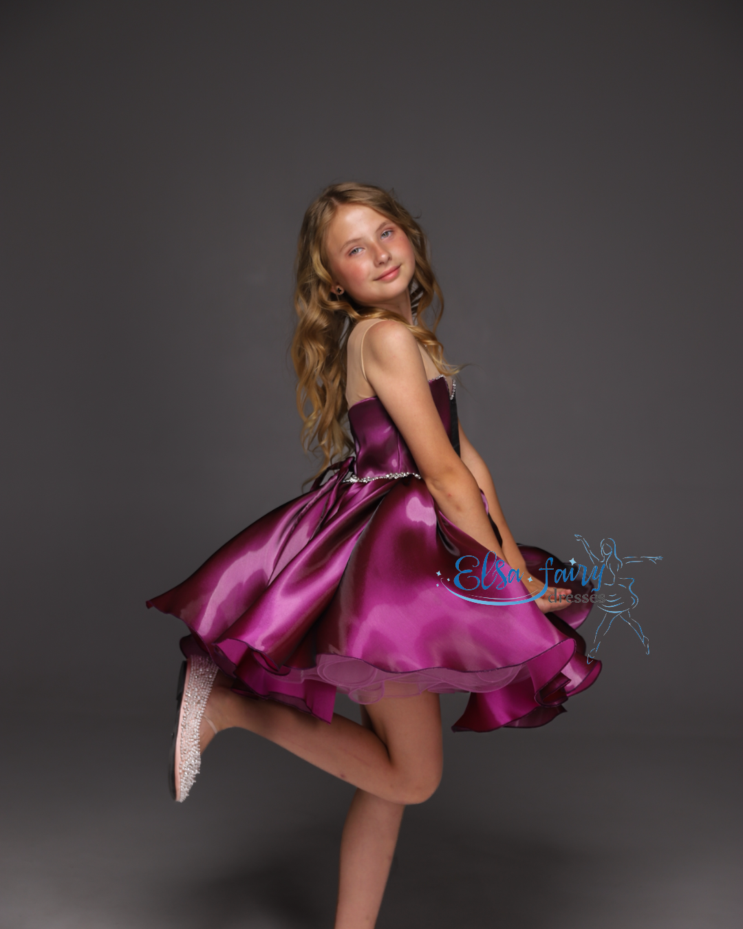 Purple Cocktail Birthday Girl Dress, Fun fashion pageant dress, interview pageant gown, Flower Girl Dress, Wedding guest Dress, Toddler Dress, junior bridesmaid gown
