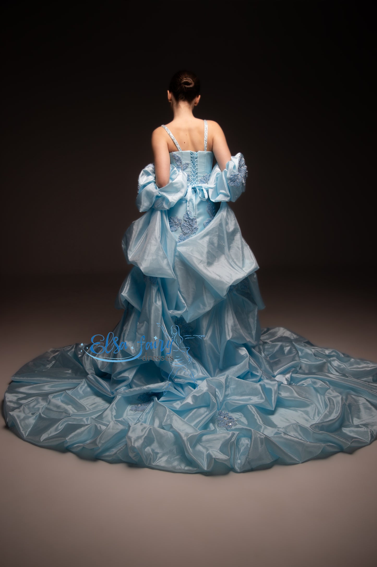 Blue organza couture special occasion dress, Pageant ball gown, Birthday Girl Dress, Flower Girl Dress, Wedding guest Dress, junior bridesmaid gown