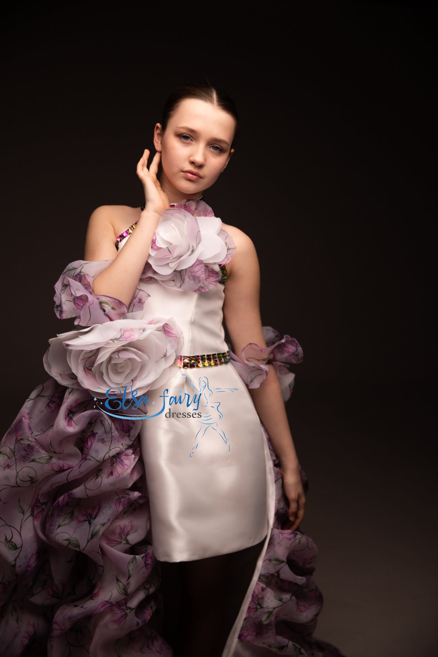 White organza couture special occasion dress, Pageant ball gown, Birthday Girl Dress, Flower Girl Dress, Wedding guest Dress, junior bridesmaid gown