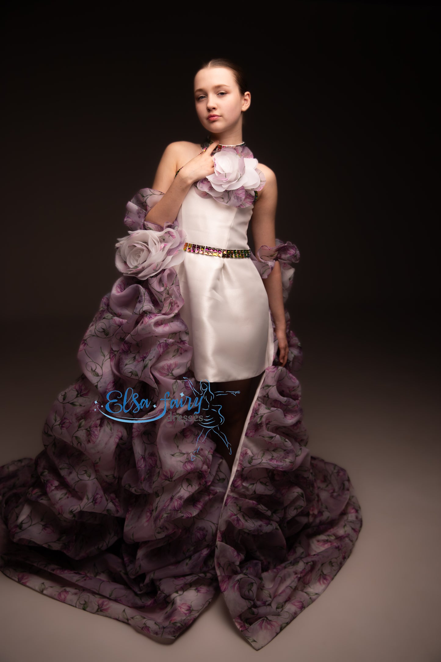 White organza couture special occasion dress, Pageant ball gown, Birthday Girl Dress, Flower Girl Dress, Wedding guest Dress, junior bridesmaid gown