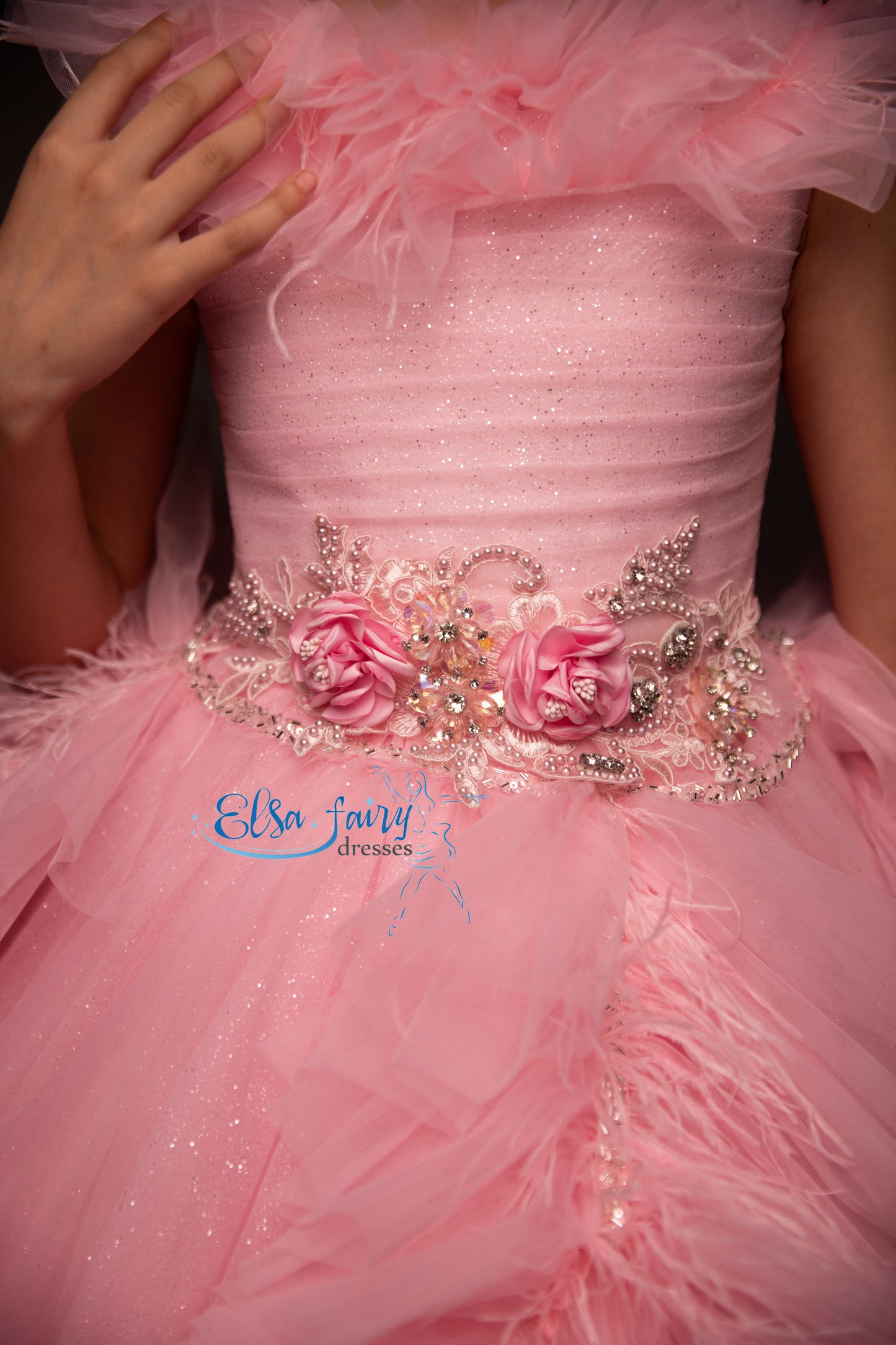Pink Gala evening gown, Pageant ball gown, Birthday Girl Dress, Flower Girl Dress, Wedding guest Dress, Girl Birthday Dress, junior bridesmaid gown