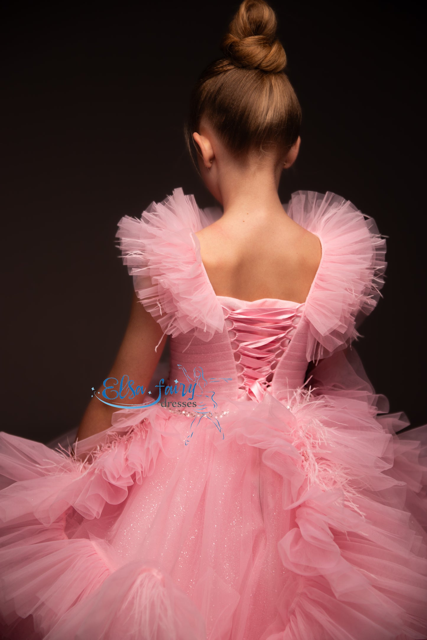 Pink Gala evening gown, Pageant ball gown, Birthday Girl Dress, Flower Girl Dress, Wedding guest Dress, Girl Birthday Dress, junior bridesmaid gown