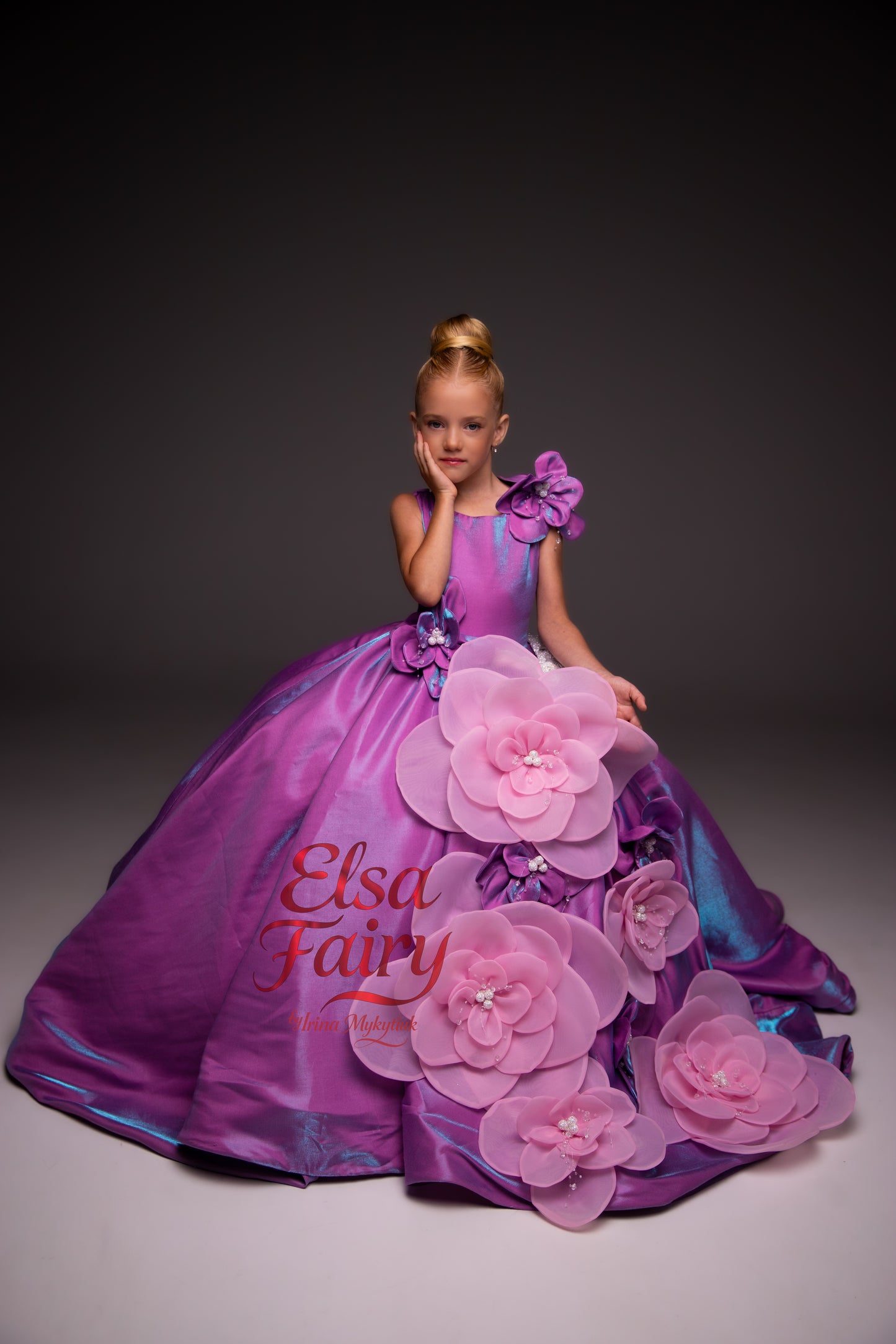 Lilac Gala evening gown, Pageant ball gown, Flower Girl Dress, Wedding guest Dress, Girl Birthday Dress, junior bridesmaid gown