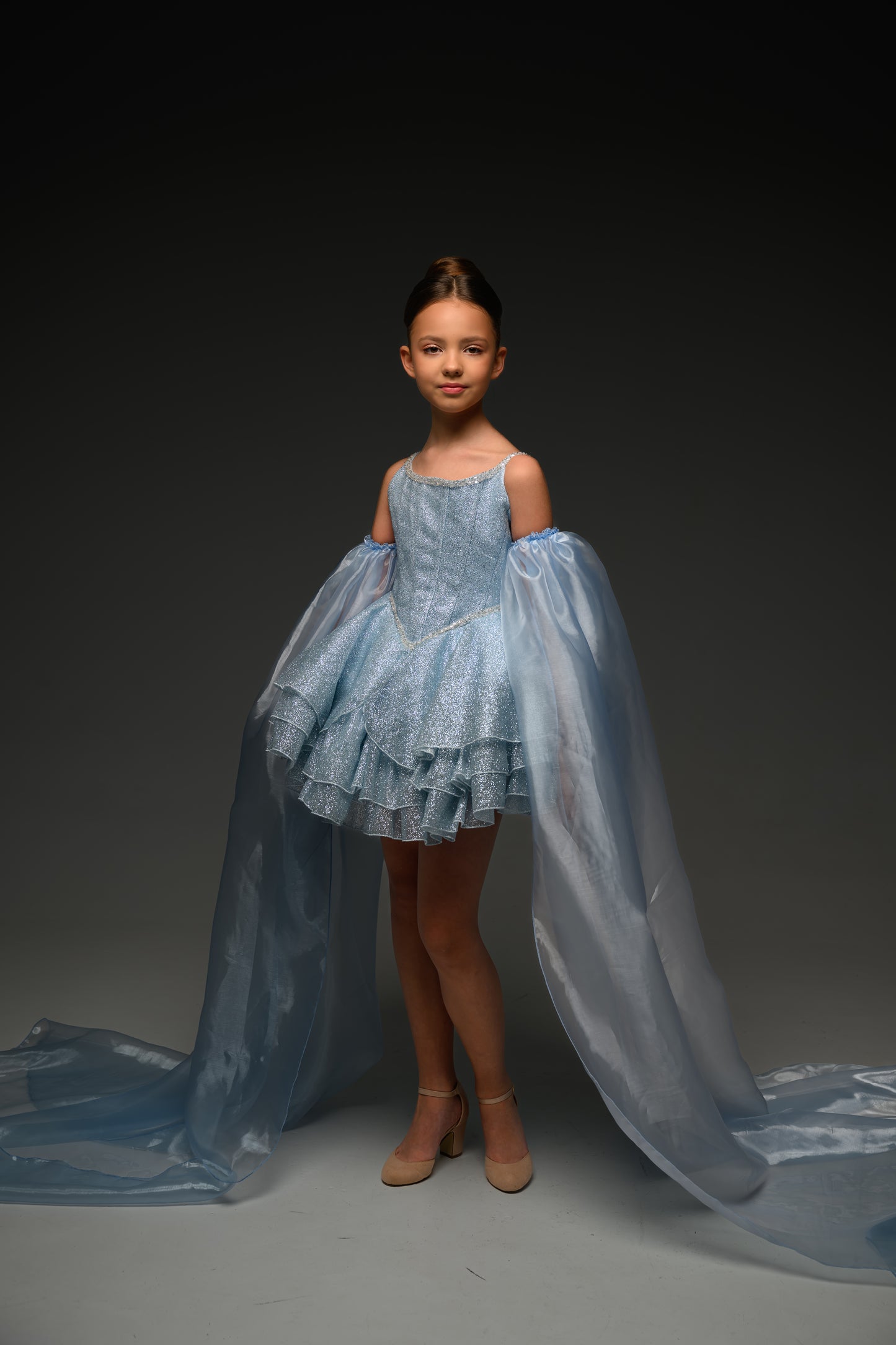 Blue couture cocktail dress, Pageant interview dress, Birthday Girl Dress, Flower Girl Dress, Wedding guest Dress