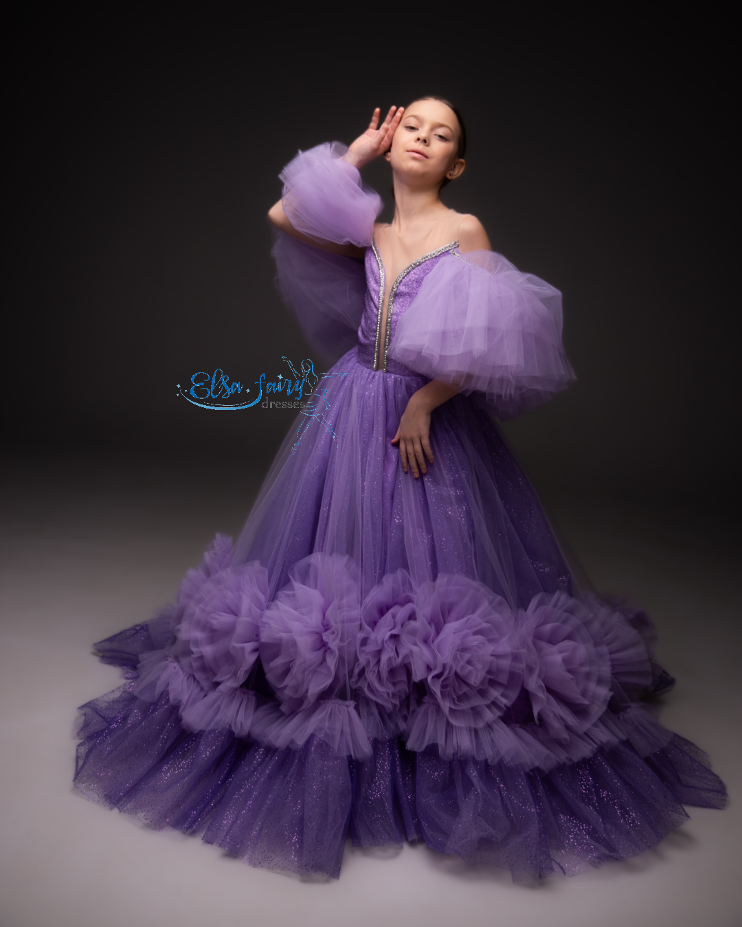 Lilac special occasion dress, Pageant ball evening gown, Birthday Girl Dress, Flower Girl Dress, Wedding guest Dress, Girl Birthday Dress, junior bridesmaid gown