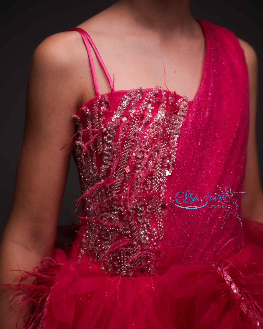 Hot Pink Cocktail Birthday Girl Dress, Flower Girl Dress, Wedding guest Dress, Pageant fun fashion interview dress, Toddler Dress, junior bridesmaid gown