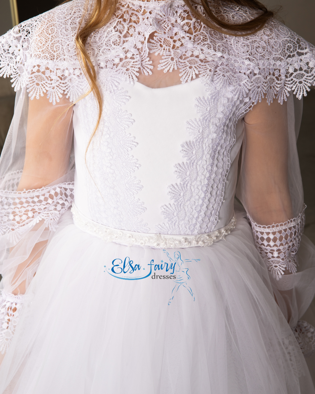 White First Communion & Baptism dress, Flower Girl Dress, wedding guest dress, formal wear, special occasion gown, Junior Bridesmaid dress