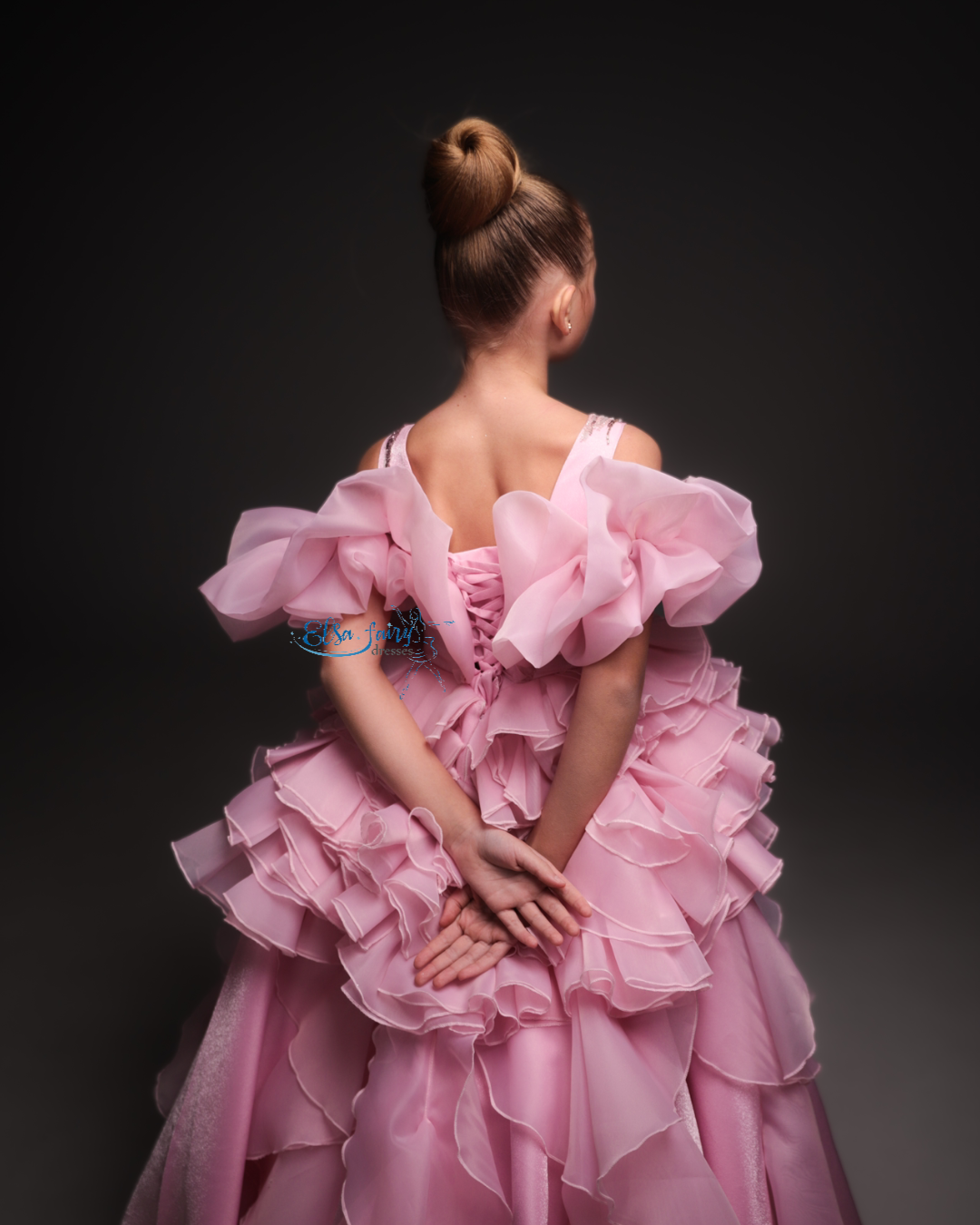 Pink couture special occasion dress, Pageant ball gown, Birthday Girl Dress, Flower Girl Dress, Wedding guest Dress, junior bridesmaid gown