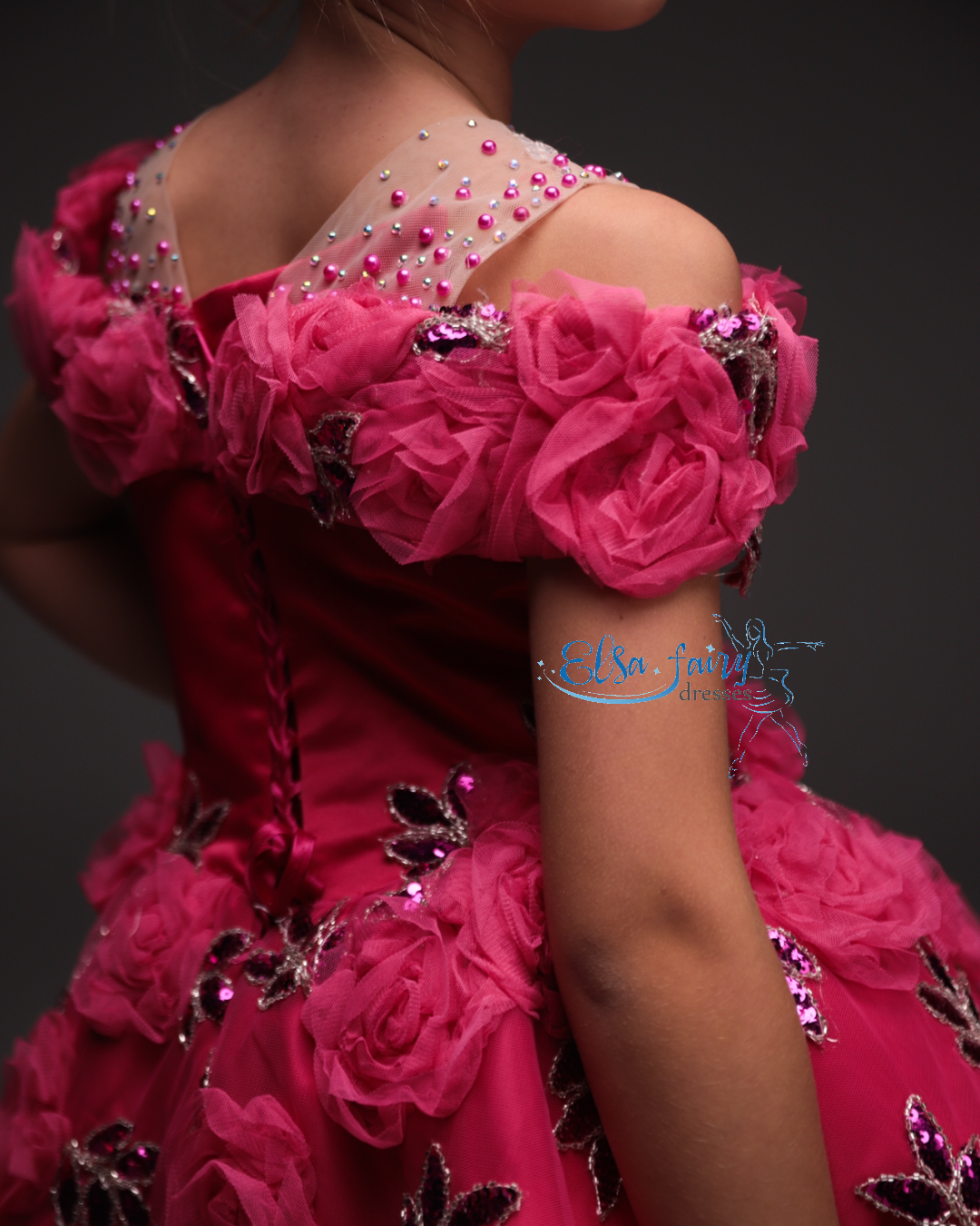 Hot Pink Cocktail Birthday Girl Dress, Flower Girl Dress, Wedding guest Dress, Pageant fun fashion interview dress, Toddler Dress, junior bridesmaid gown