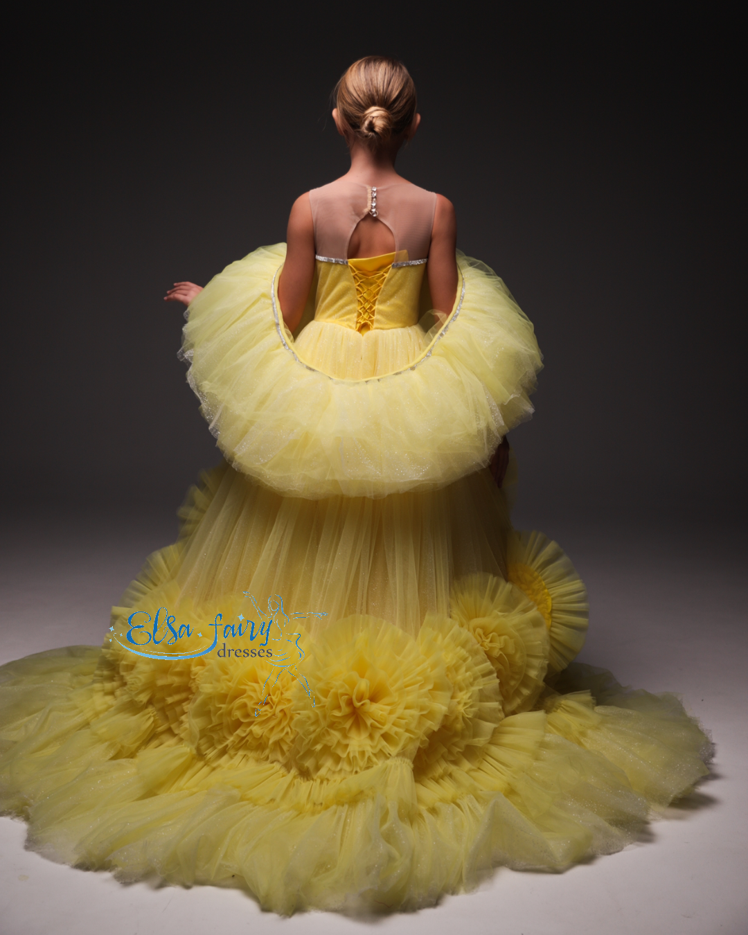 Yellow special occasion dress, Pageant ball evening gown, Birthday Girl Dress, Flower Girl Dress, Wedding guest Dress, Girl Birthday Dress, junior bridesmaid gown