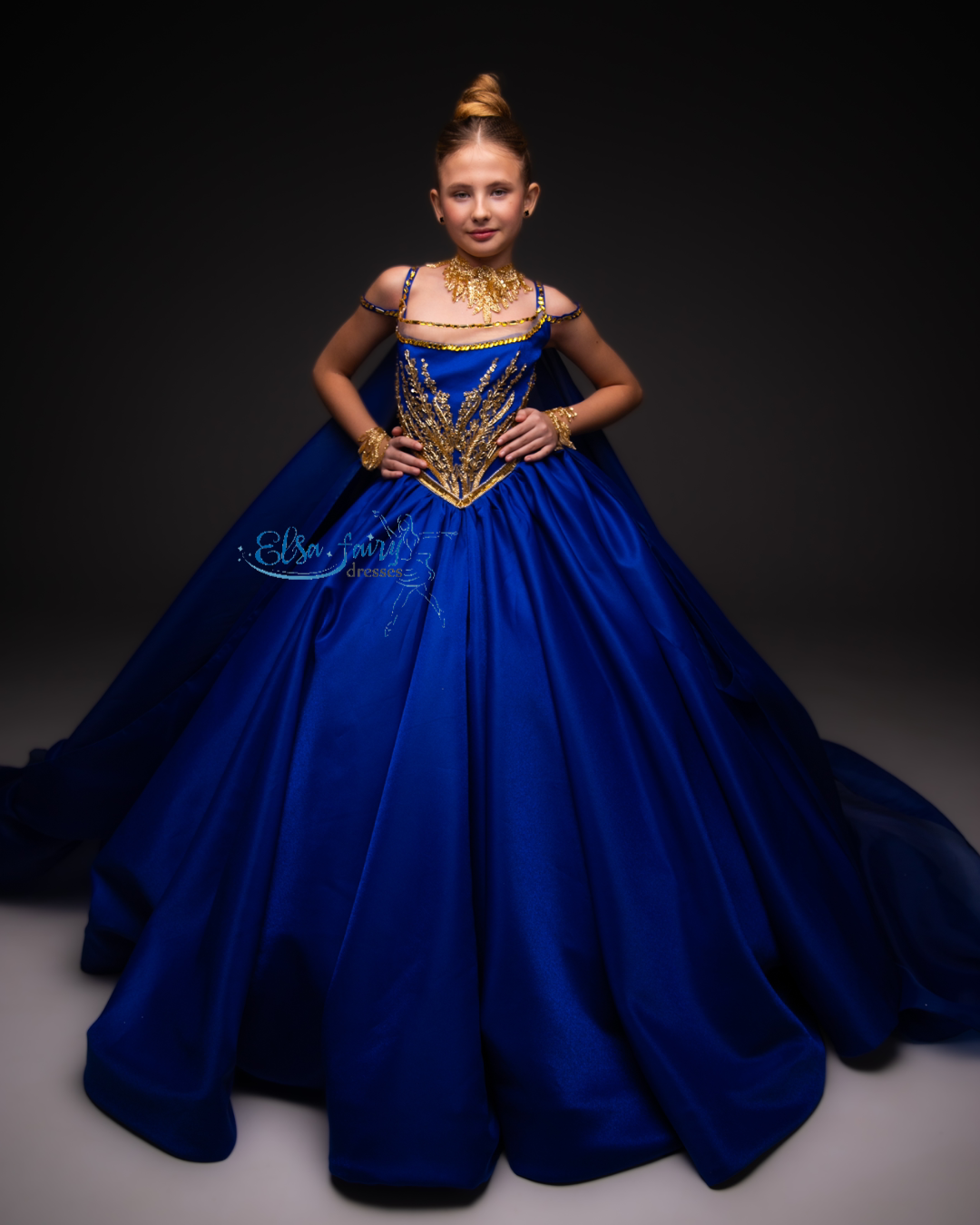 Royal Blue Gala evening gown, Pageant ball gown, Flower Girl Dress, Wedding guest Dress, Girl Birthday Dress, junior bridesmaid gown