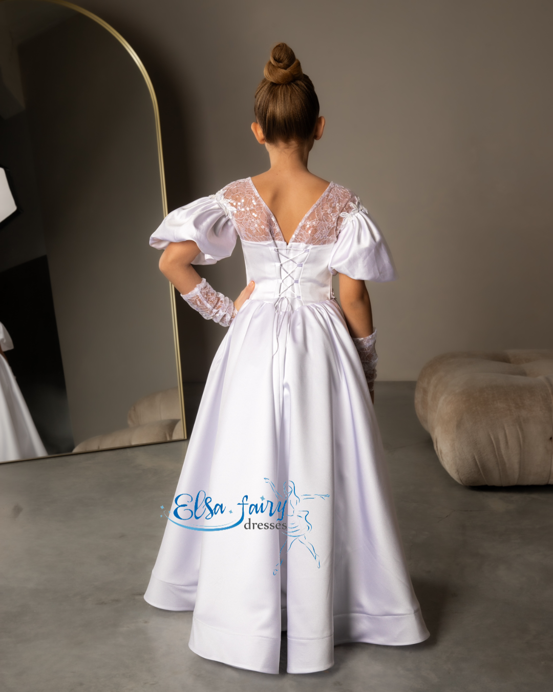 White First Communion & Baptism dress, Flower Girl Dress, wedding guest dress, formal wear, special occasion gown, Junior Bridesmaid dress