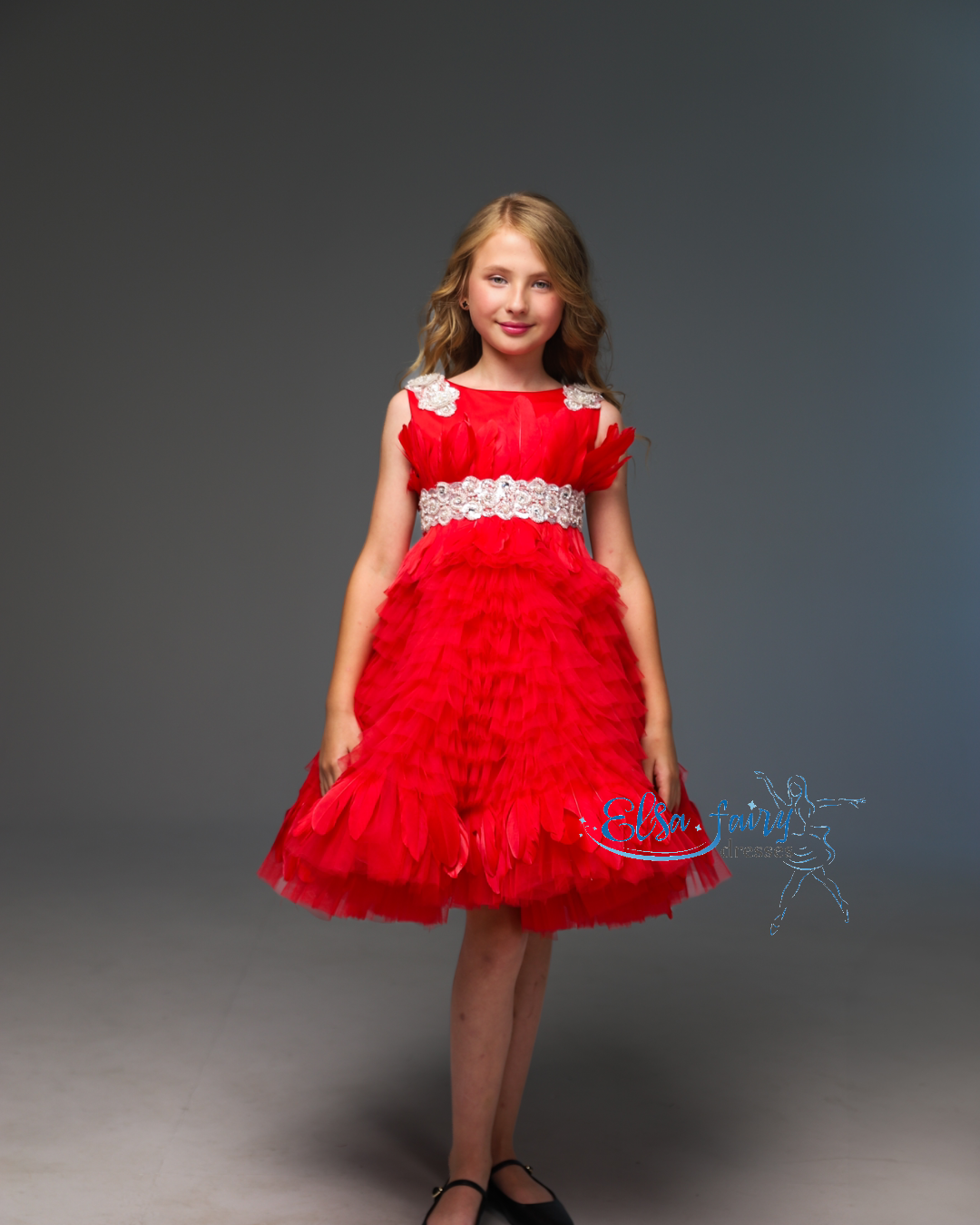 Red Cocktail Birthday Girl Dress, Fun fashion pageant dress, interview pageant gown, Flower Girl Dress, Wedding guest Dress, Toddler Dress, junior bridesmaid gown