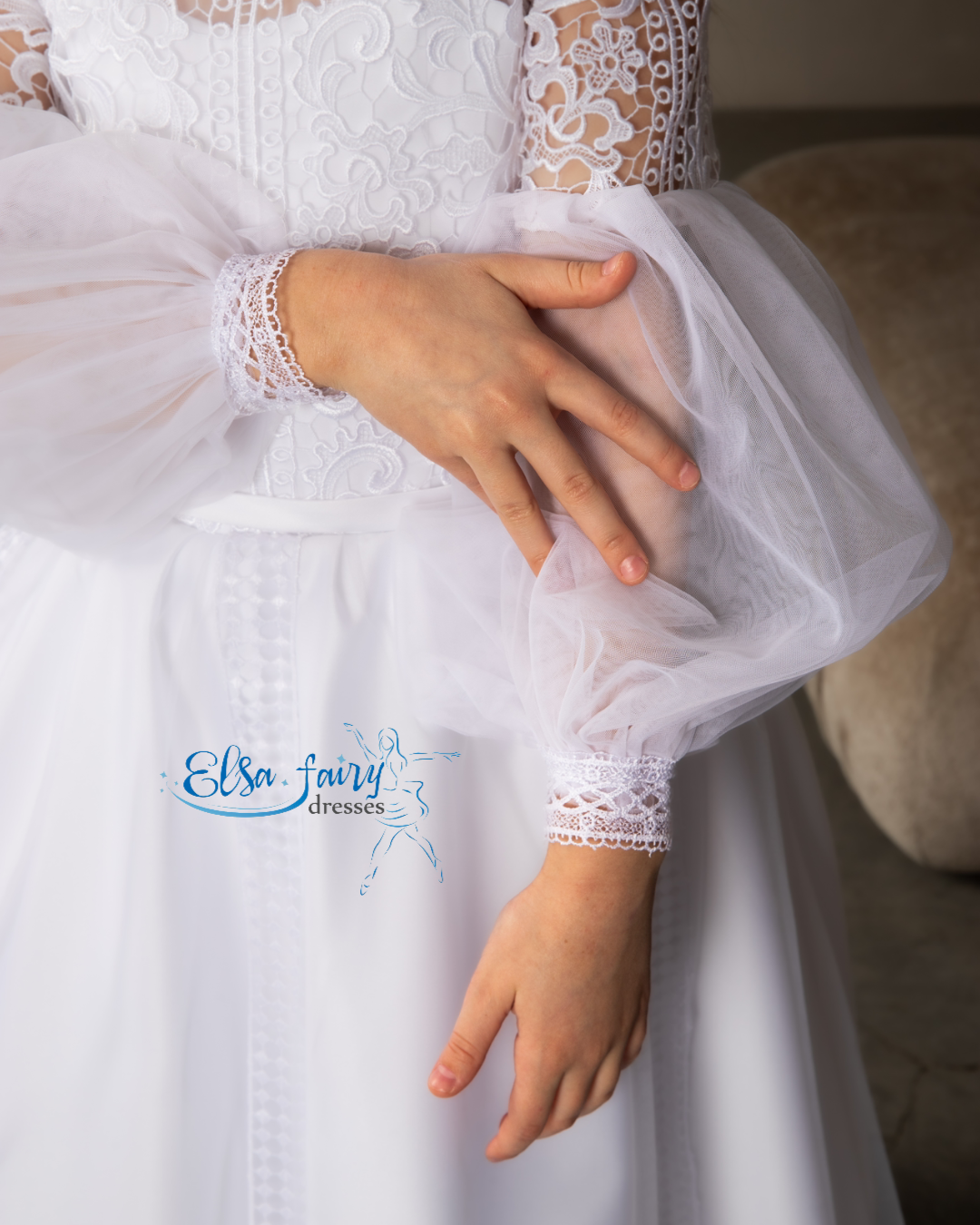 White First Communion & Baptism dress, Flower Girl Dress, wedding guest dress, formal wear, special occasion gown, Junior Bridesmaid dress