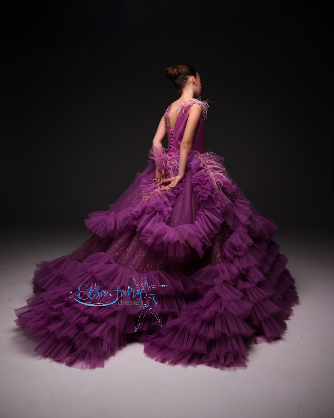 Lilac Gala evening gown, Pageant ball gown, Flower Girl Dress, Wedding guest Dress, Girl Birthday Dress, junior bridesmaid gown