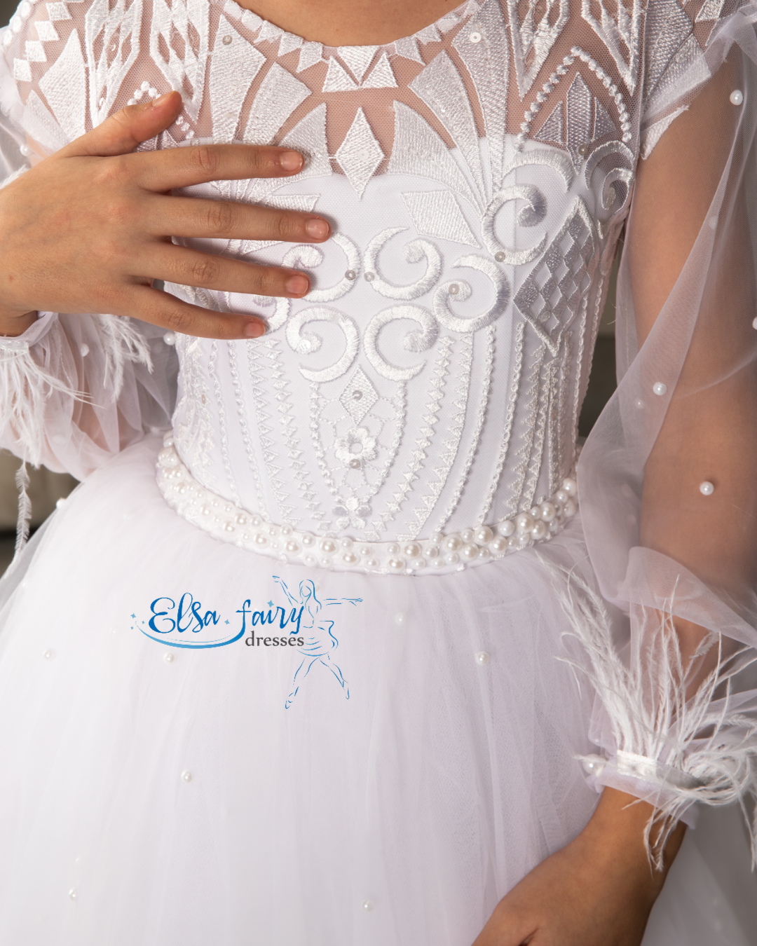 White First Communion & Baptism dress, Flower Girl Dress, wedding guest dress, formal wear, special occasion gown, Junior Bridesmaid dress