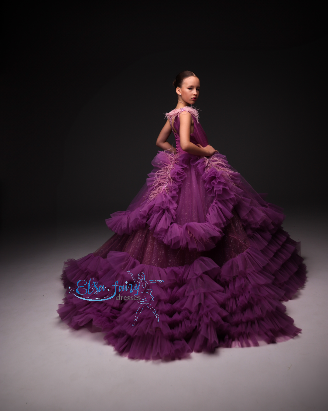 Lilac Gala evening gown, Pageant ball gown, Flower Girl Dress, Wedding guest Dress, Girl Birthday Dress, junior bridesmaid gown