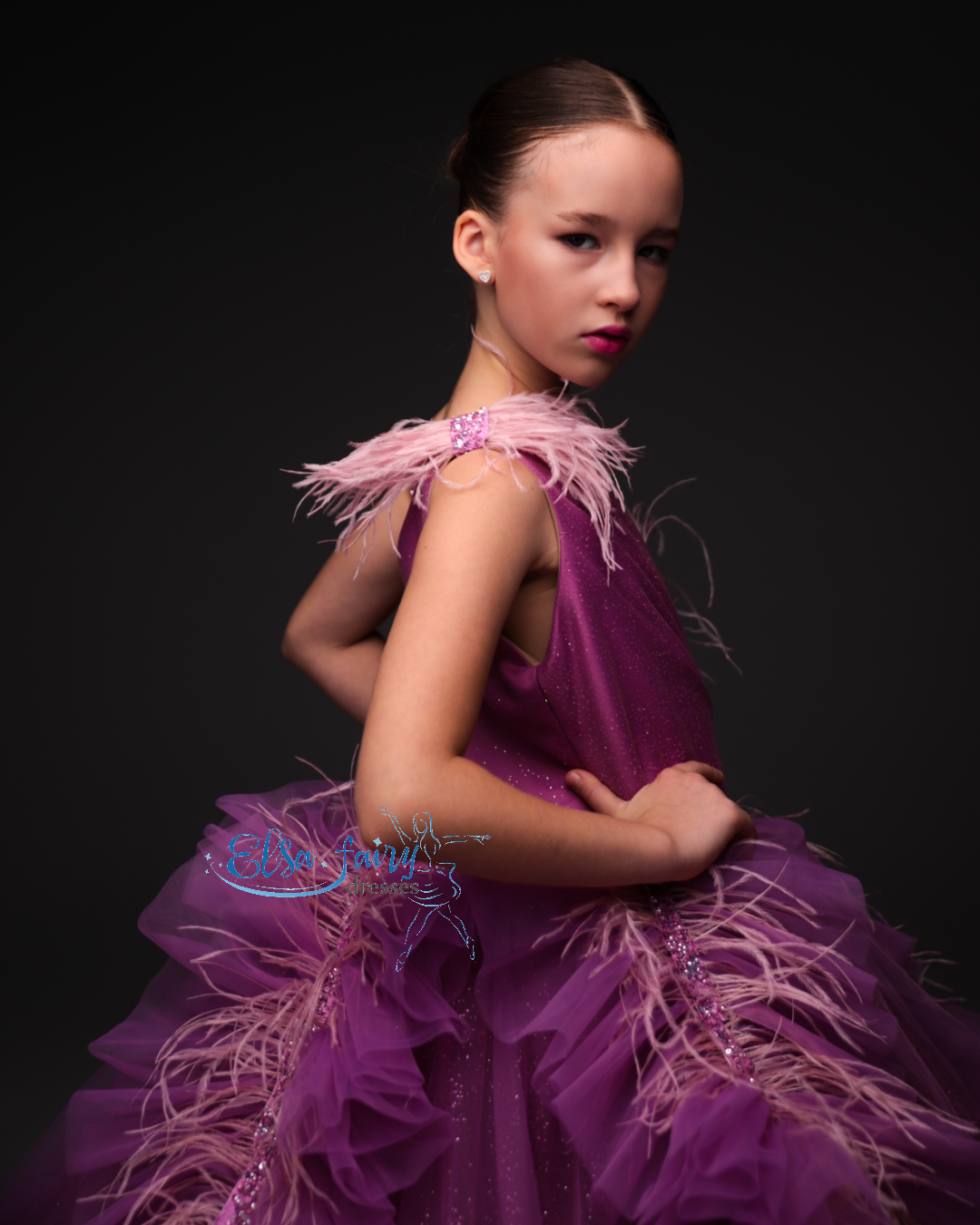 Lilac Gala evening gown, Pageant ball gown, Flower Girl Dress, Wedding guest Dress, Girl Birthday Dress, junior bridesmaid gown