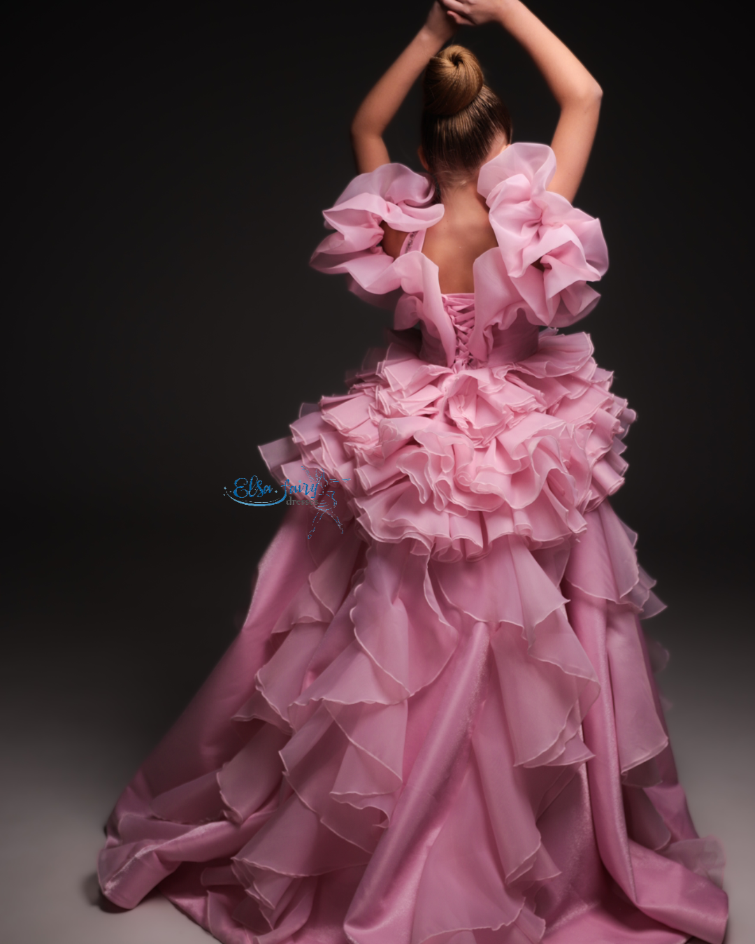 Pink couture special occasion dress, Pageant ball gown, Birthday Girl Dress, Flower Girl Dress, Wedding guest Dress, junior bridesmaid gown