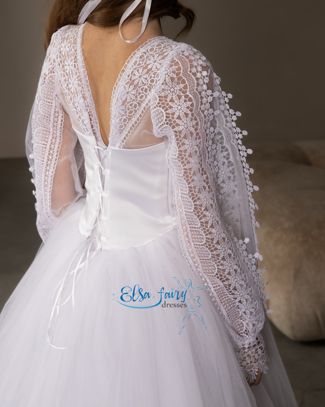White First Communion & Baptism dress, Flower Girl Dress, wedding guest dress, formal wear, special occasion gown, Junior Bridesmaid dress