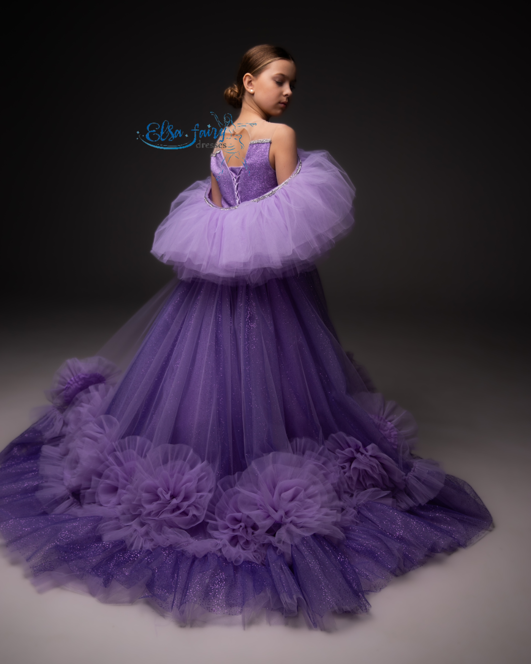 Lilac special occasion dress, Pageant ball evening gown, Birthday Girl Dress, Flower Girl Dress, Wedding guest Dress, Girl Birthday Dress, junior bridesmaid gown