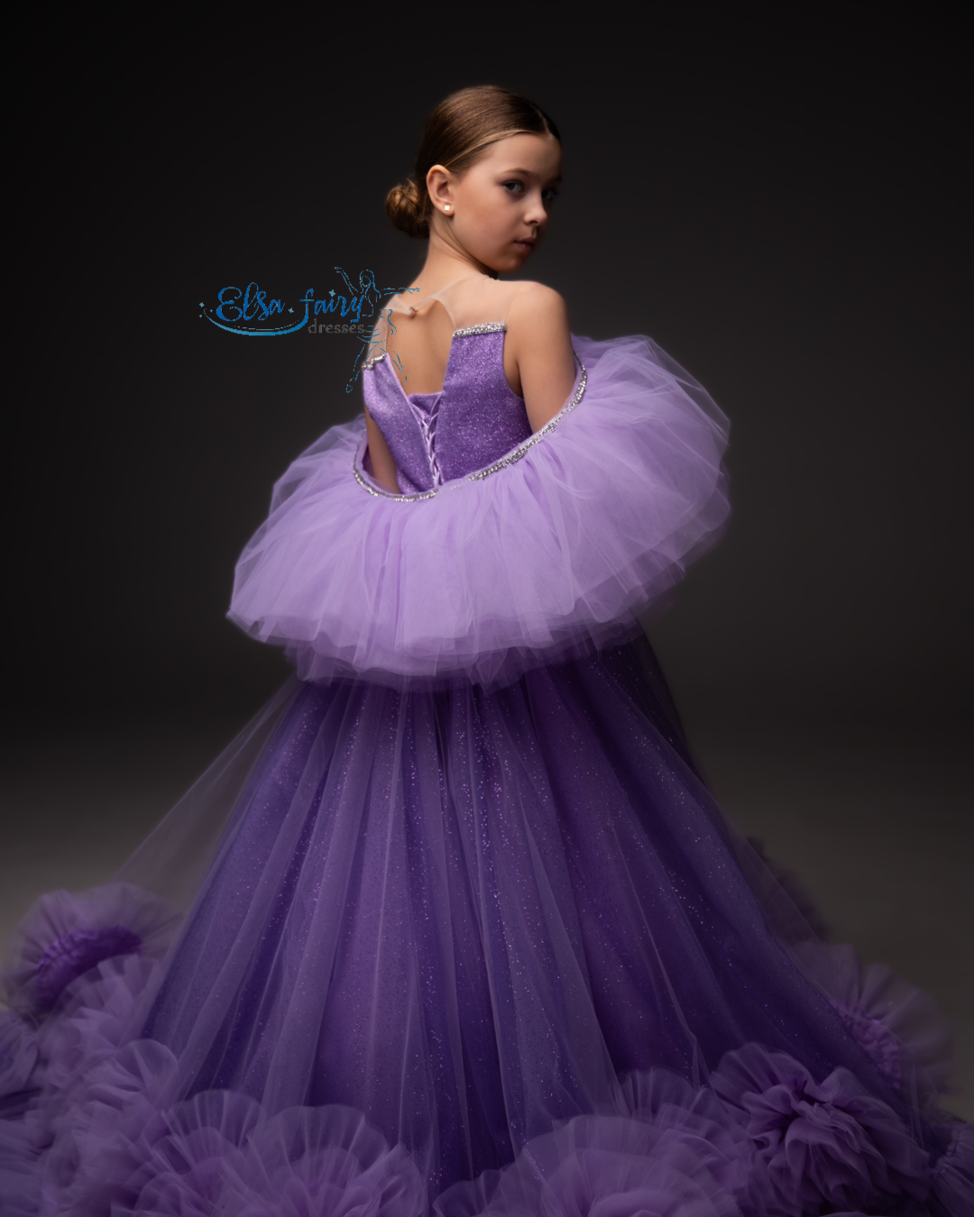 Lilac special occasion dress, Pageant ball evening gown, Birthday Girl Dress, Flower Girl Dress, Wedding guest Dress, Girl Birthday Dress, junior bridesmaid gown