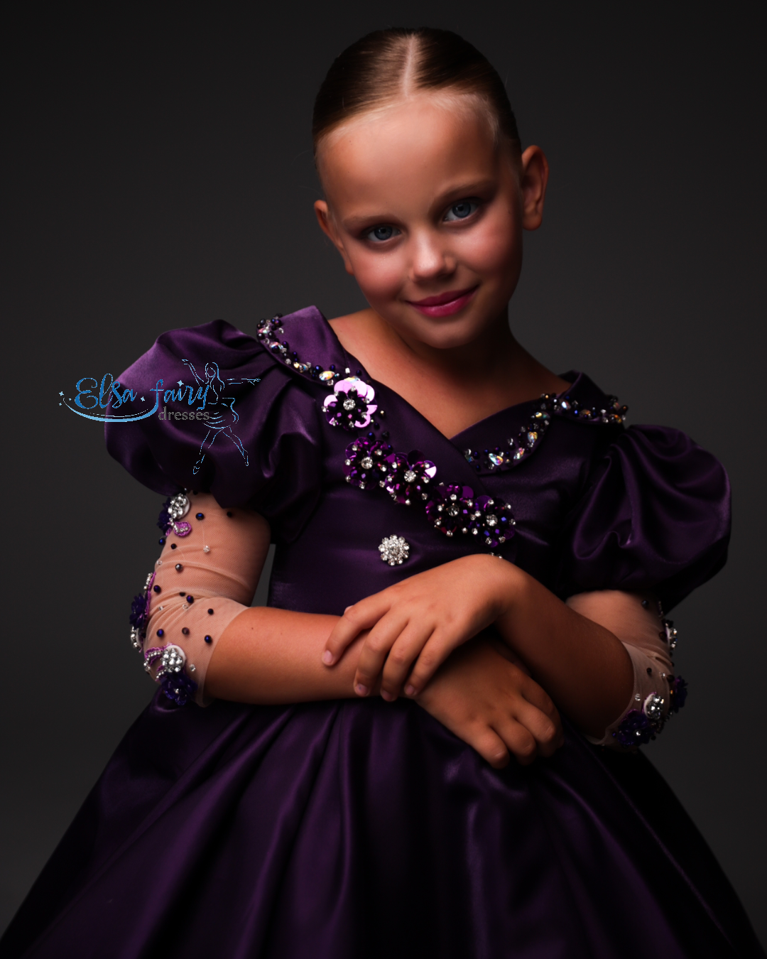 Purple Cocktail Birthday Girl Dress, Fun fashion pageant dress, interview pageant gown, Flower Girl Dress, Wedding guest Dress, Toddler Dress, junior bridesmaid gown