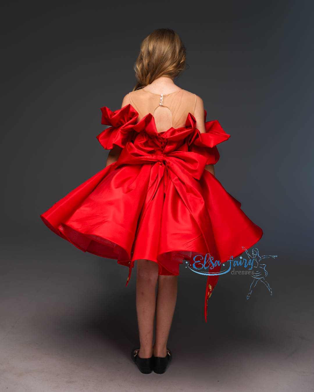 Red Cocktail Birthday Girl Dress, Fun fashion pageant dress, interview pageant gown, Flower Girl Dress, Wedding guest Dress, Toddler Dress, junior bridesmaid gown