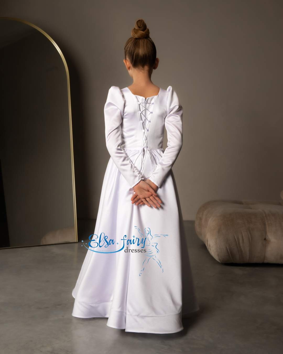 White First Communion & Baptism dress, Flower Girl Dress, wedding guest dress, formal wear, special occasion gown, Junior Bridesmaid dress