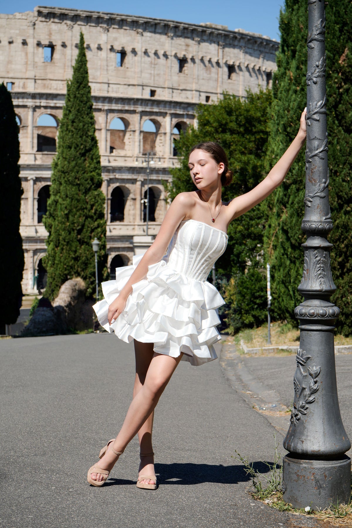 White couture cocktail dress, Pageant interview dress, Birthday Girl Dress, Wedding guest Dress, Graduation dress