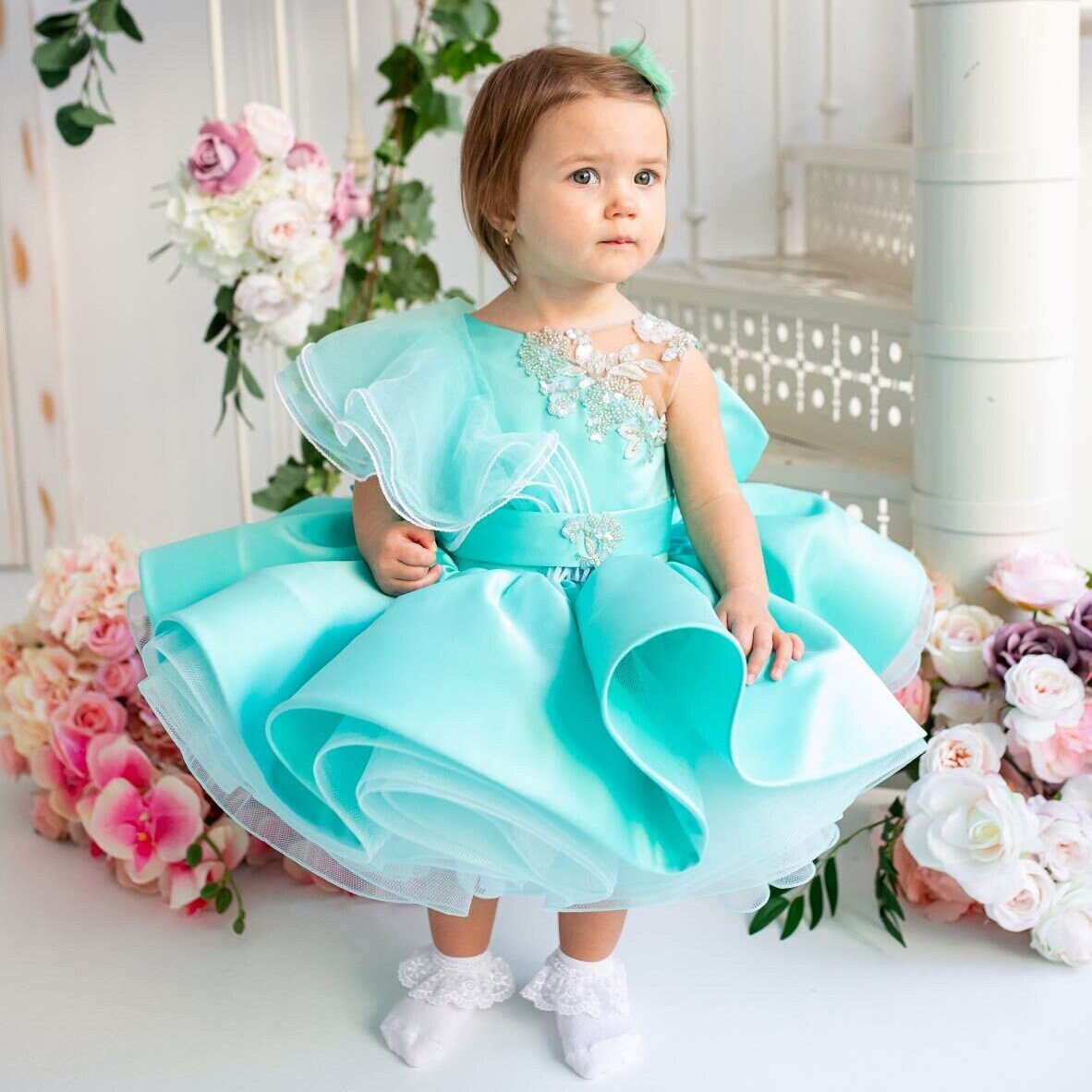 READY TO SHIP First Birthday Dress, Baby Girl Party Dress Special Occasion, 1st Birthday Dress photo shooting, baby tutu, dress toddler