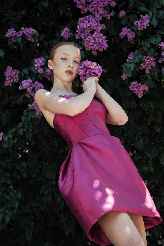 Purple Cocktail Gown, Prom Dress, Wedding guest Dress, Pageant Interview Dress