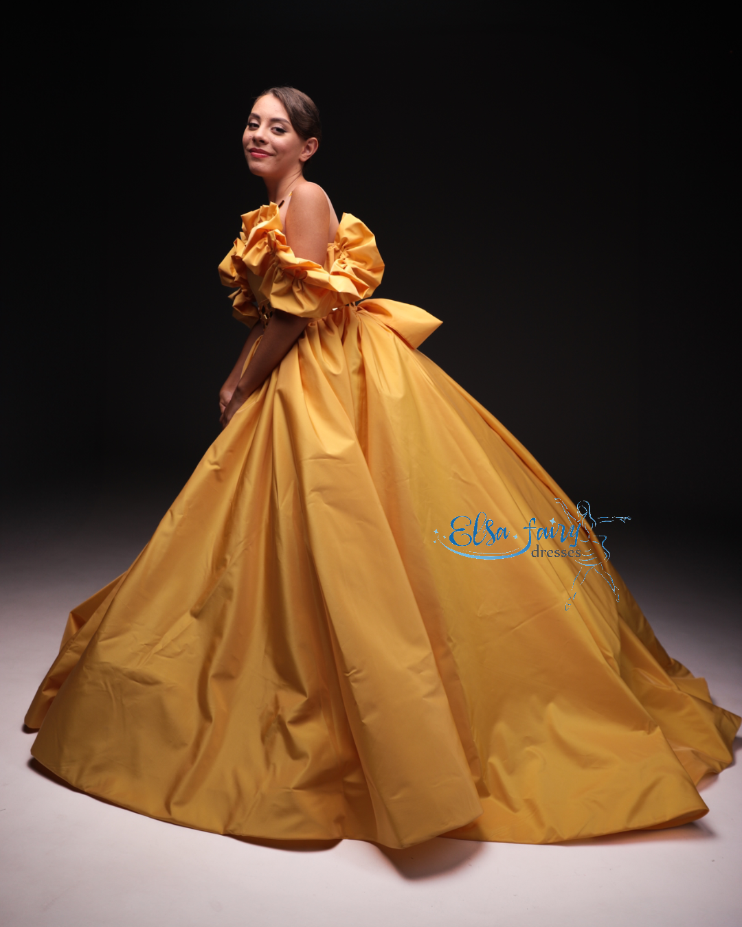Yellow Gala evening gown, Pageant ball gown, Flower Girl Dress, Wedding guest Dress, Girl Birthday Dress