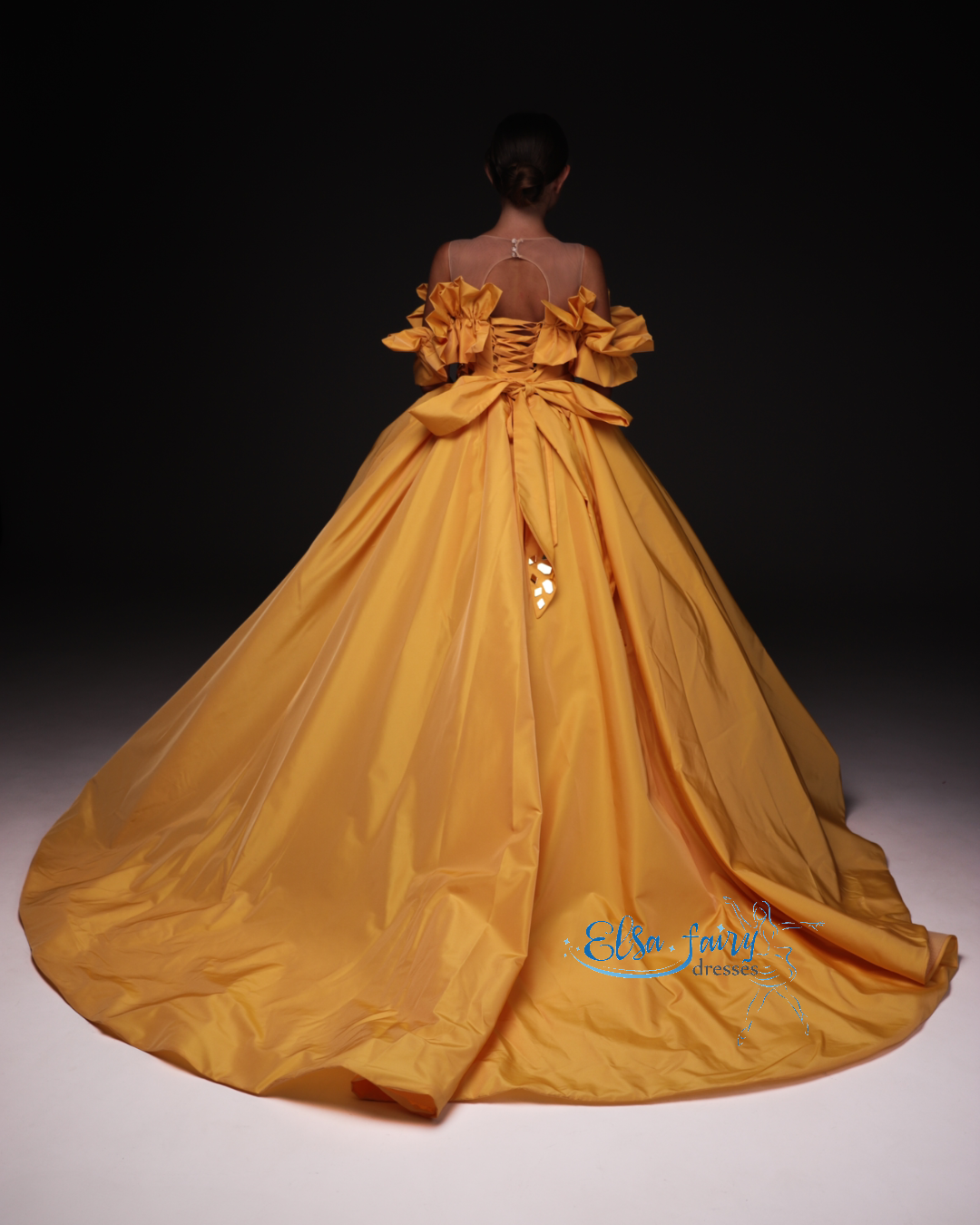 Yellow Gala evening gown, Pageant ball gown, Flower Girl Dress, Wedding guest Dress, Girl Birthday Dress
