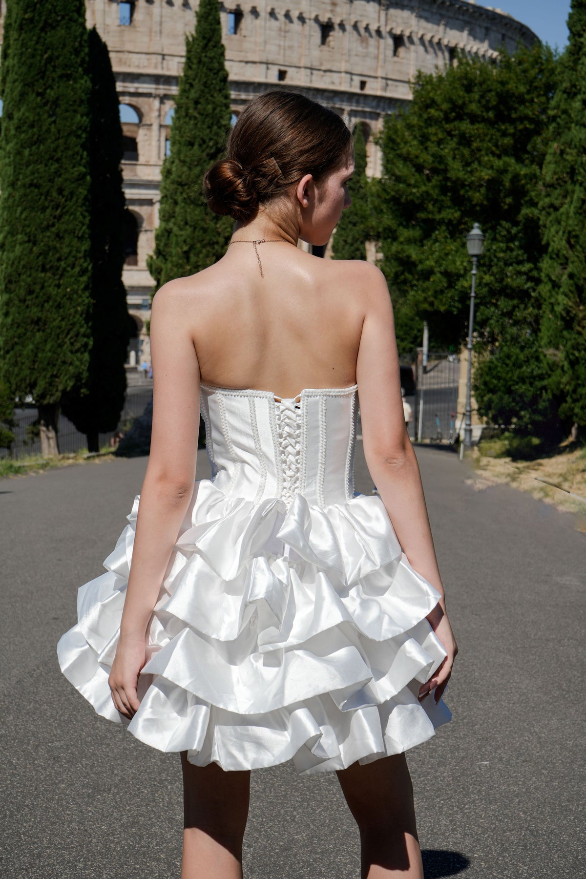 White couture cocktail dress, Pageant interview dress, Birthday Girl Dress, Wedding guest Dress, Graduation dress